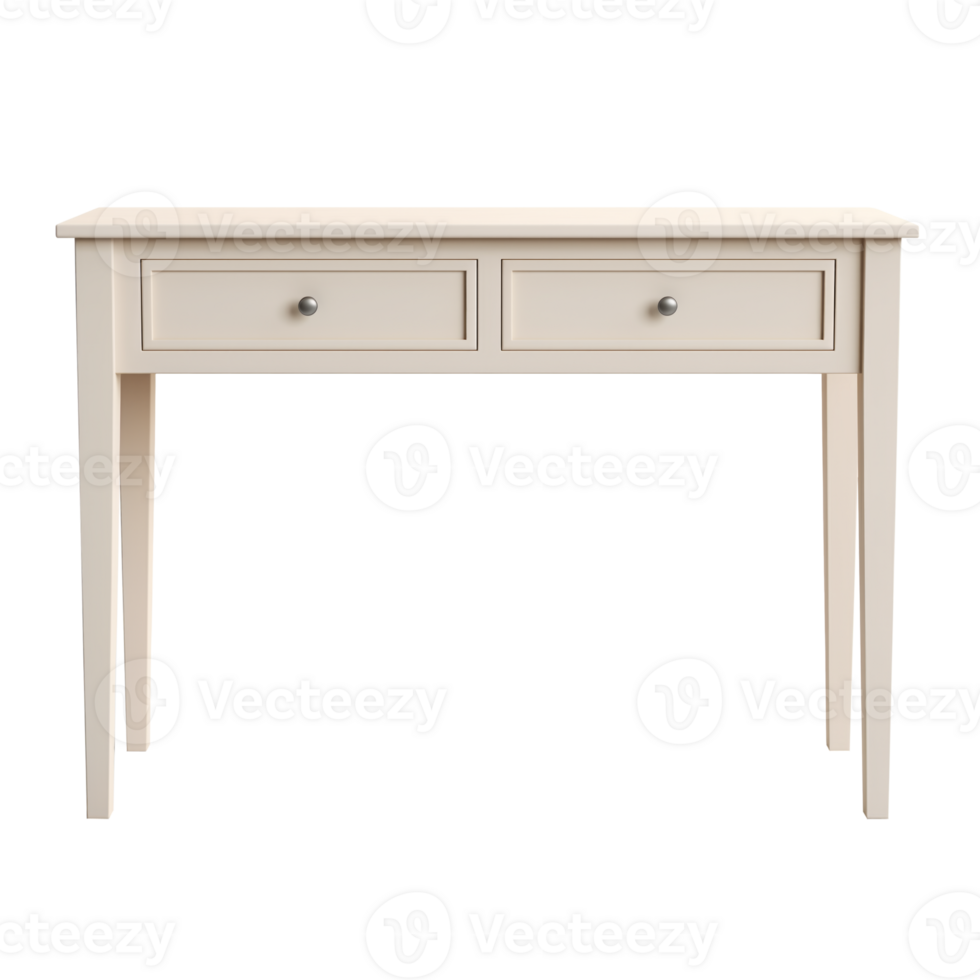 AI generated Console Table with Drawers. Scandinavian modern minimalist style. Transparent background, isolated image. png