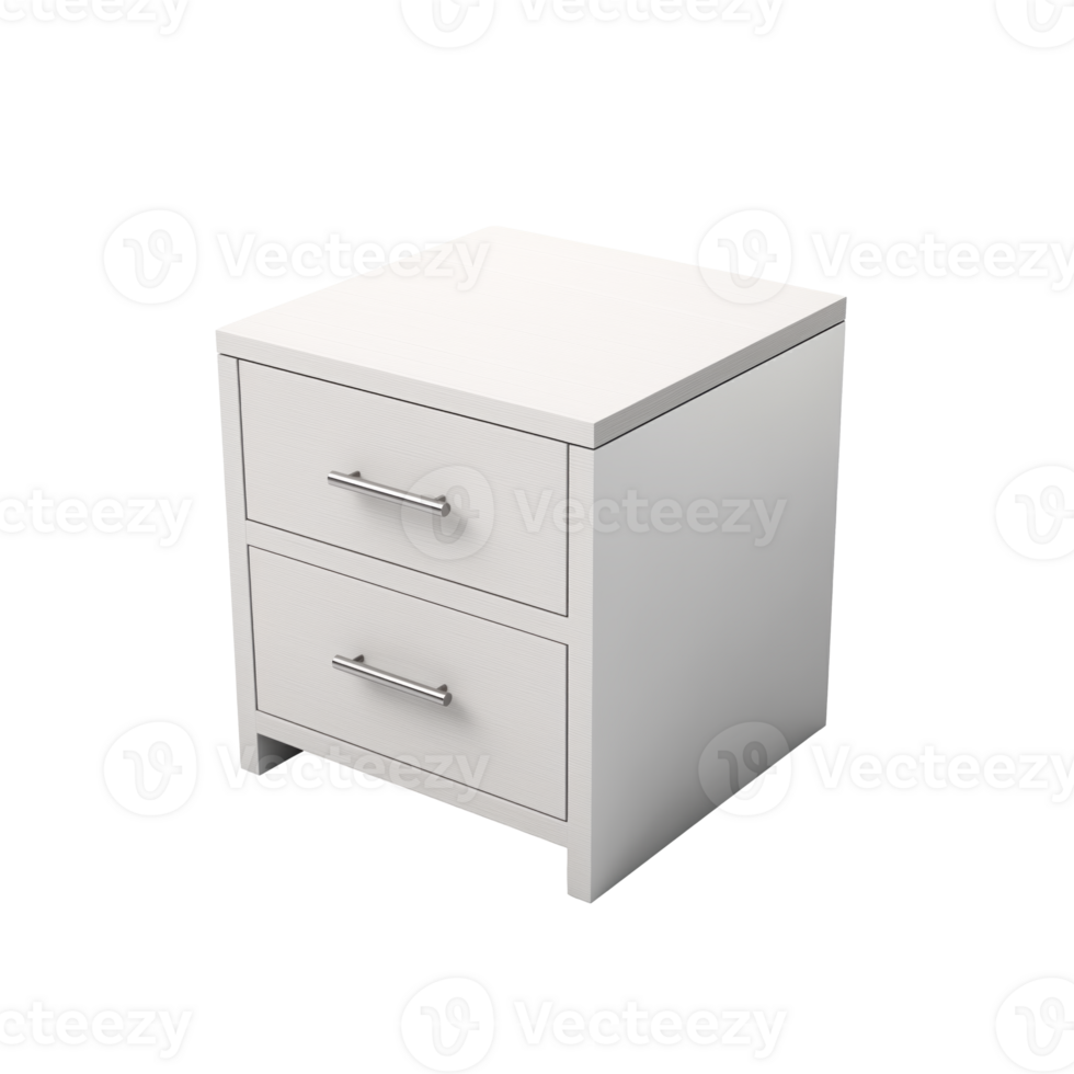 AI generated Bedside Table. Scandinavian modern minimalist style. Transparent background, isolated image. png