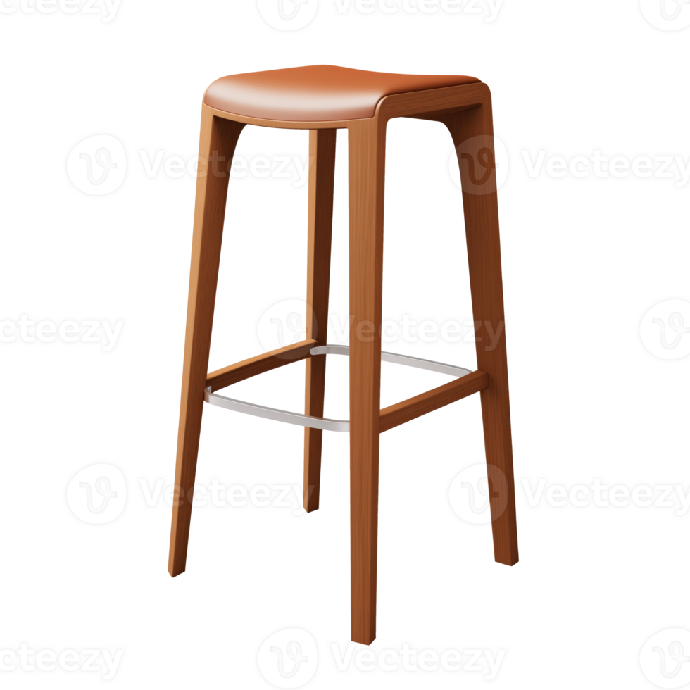 AI generated Bar stool. Scandinavian modern minimalist style. Transparent background, isolated image. png