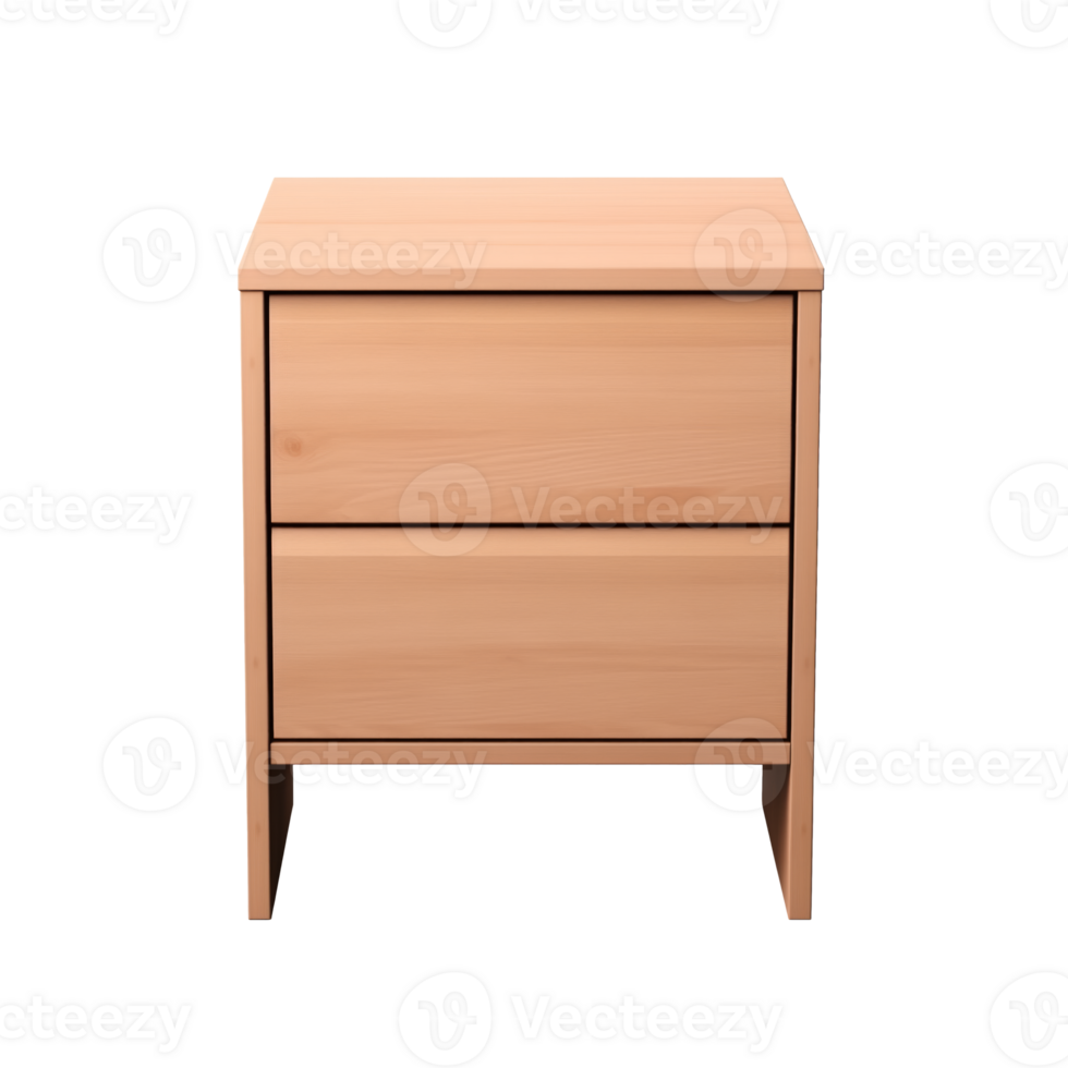 AI generated Bedside Table. Scandinavian modern minimalist style. Transparent background, isolated image. png