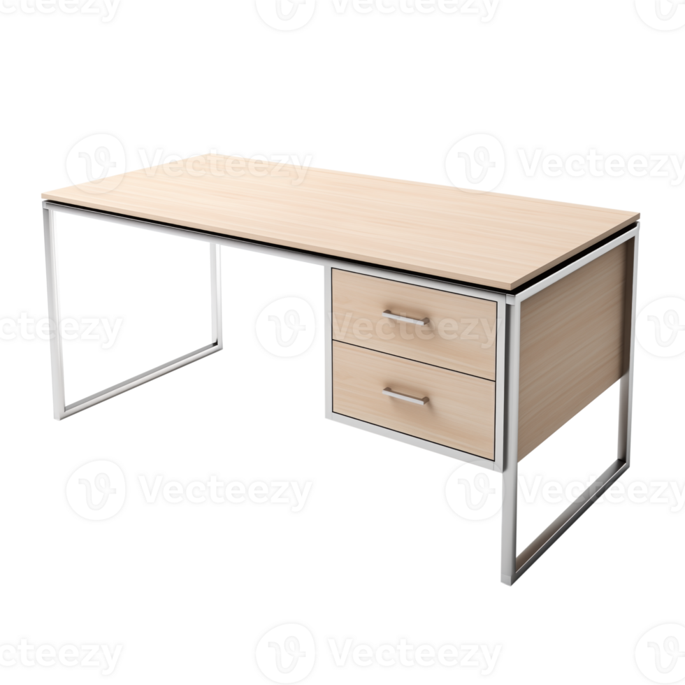 AI generated Desk. Scandinavian modern minimalist style. Transparent background, isolated image. png