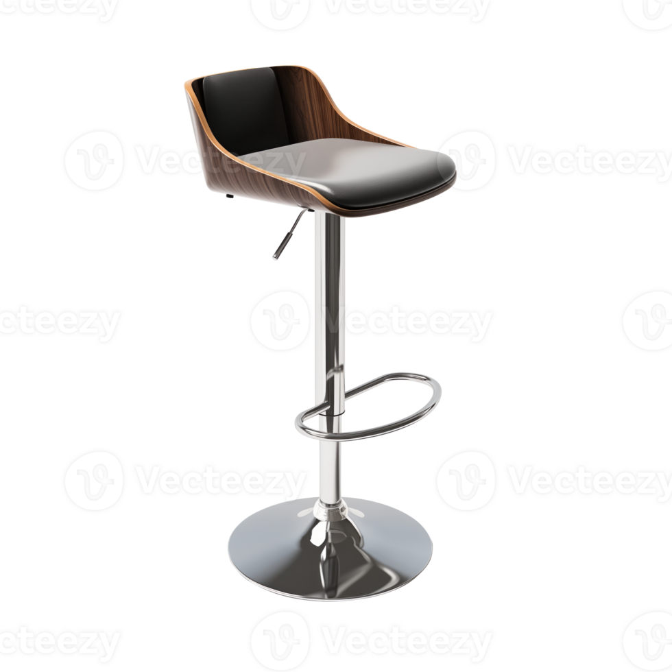AI generated Adjustable Bar Stool. Scandinavian modern minimalist style. Transparent background, isolated image. png