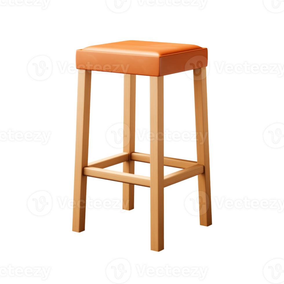 AI generated Height Stool. Scandinavian modern minimalist style. Transparent background, isolated image. png