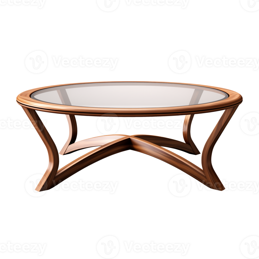 AI generated Coffee Table. Scandinavian modern minimalist style. Transparent background, isolated image. png