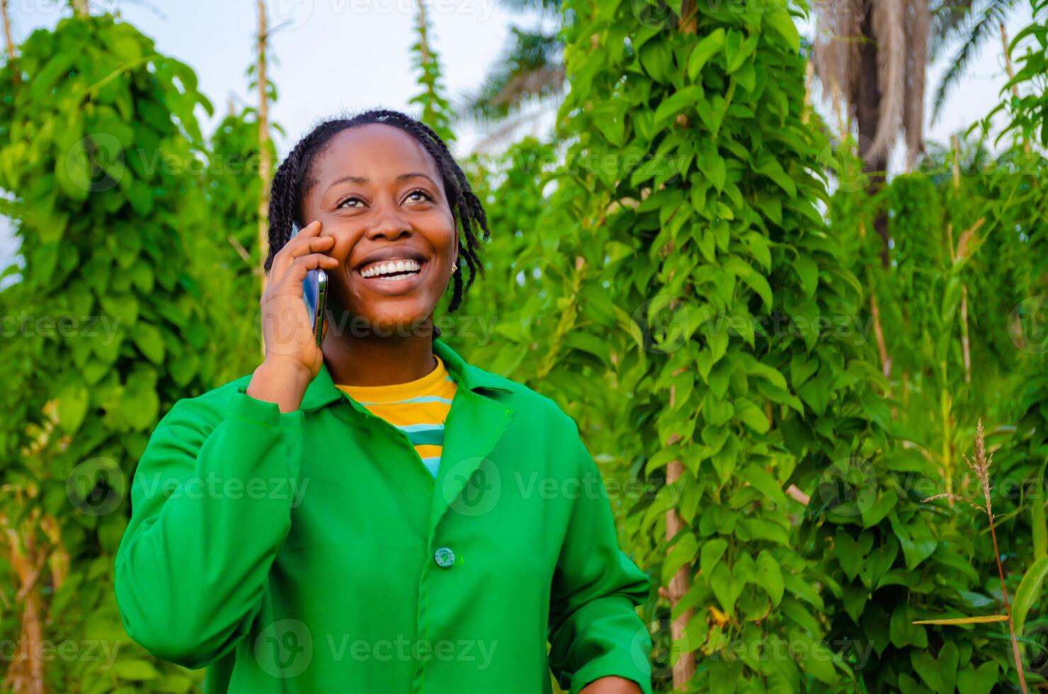 overexcited farmer making call photo