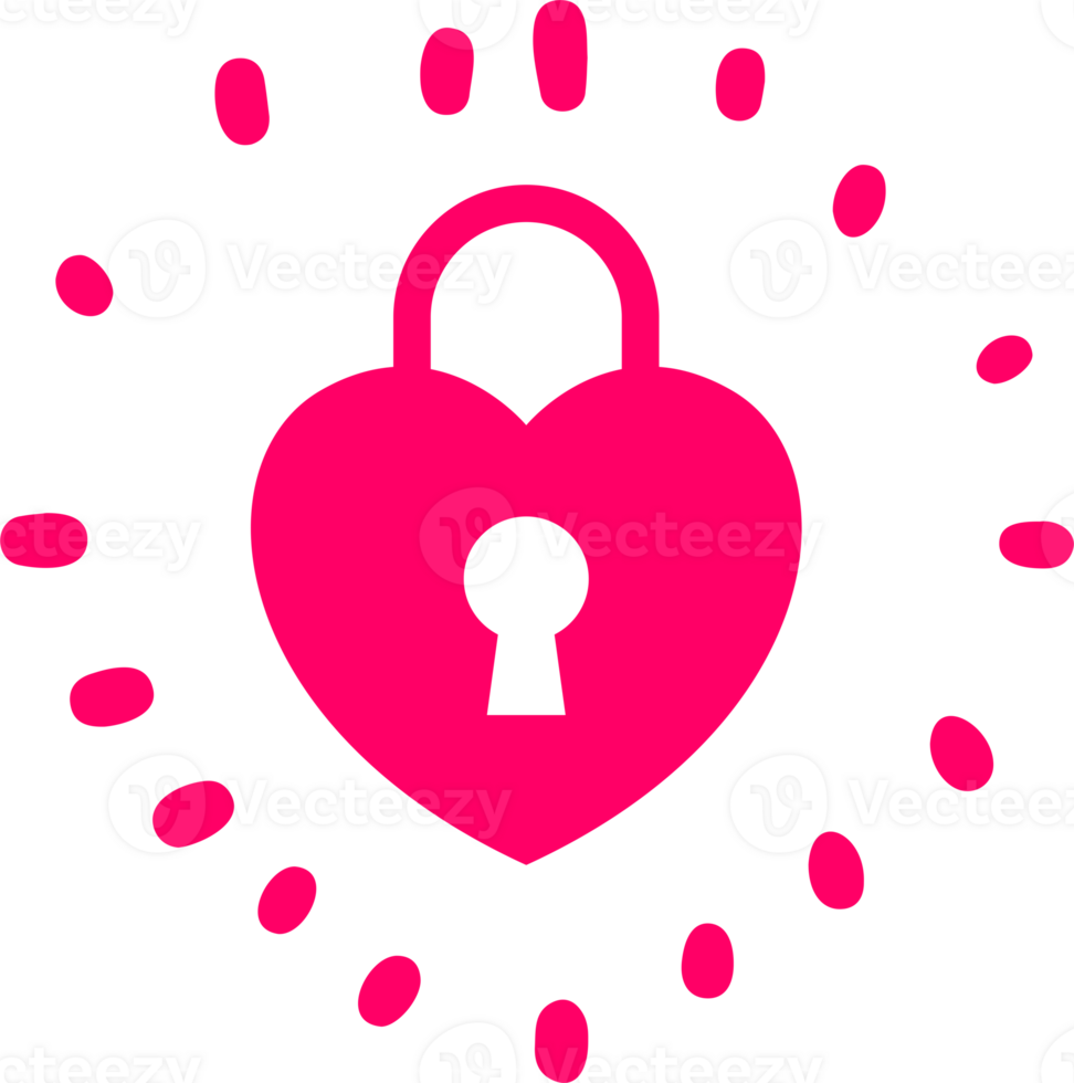 Padlock heart logo icon png