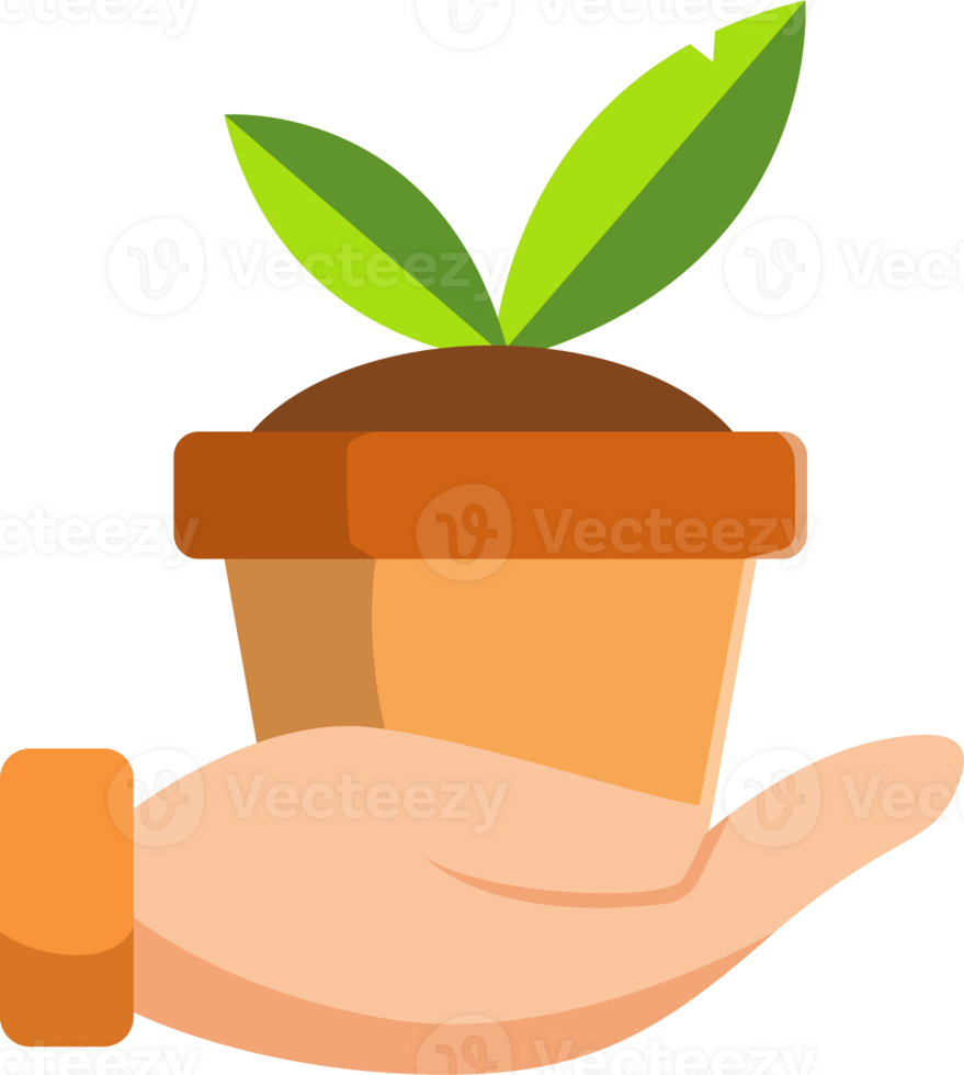 Hand with plant png