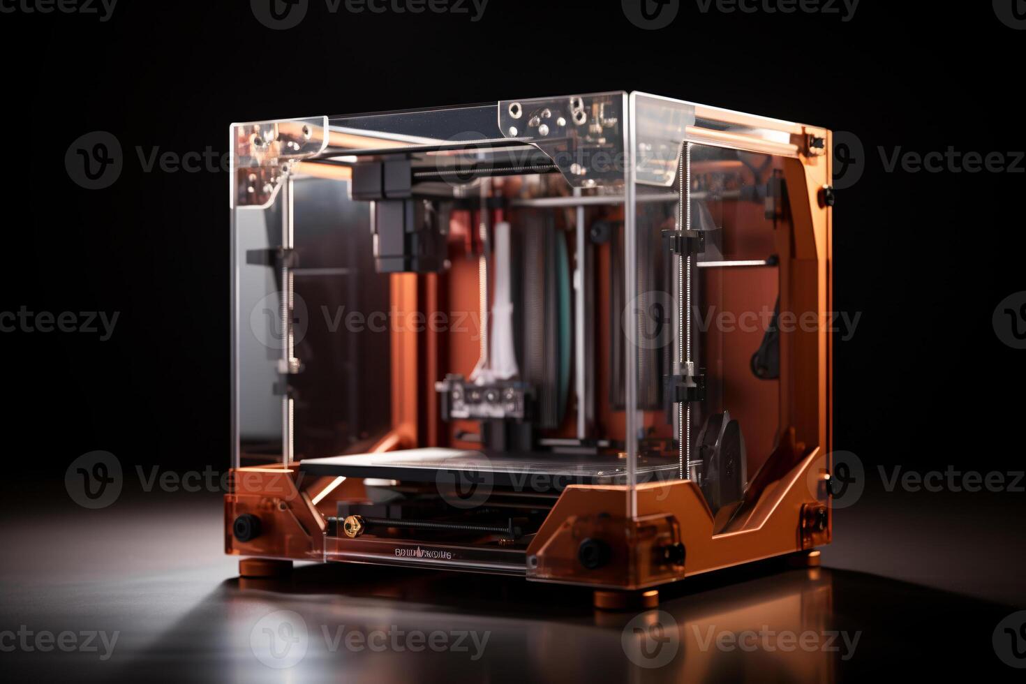 AI generated modern 3d printer in action photo