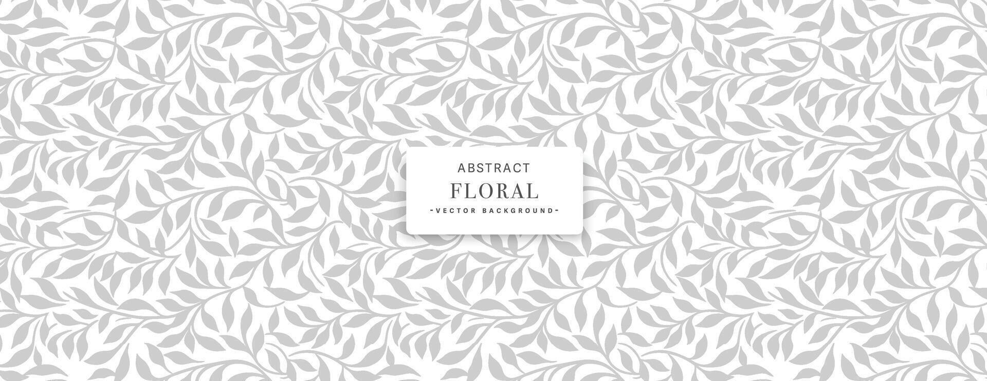 Light gray floral nature pattern background or seamless leaf pattern vector