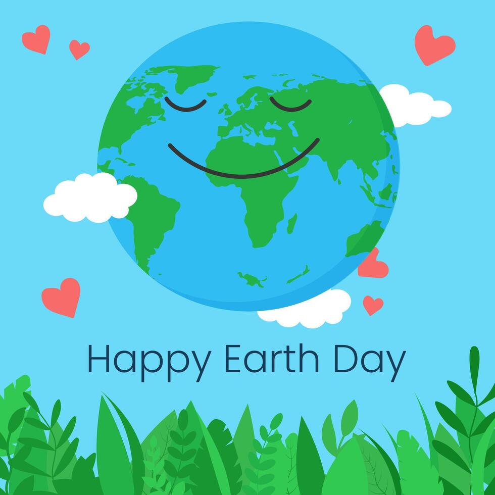 greeting card for earth day, world environment day vector