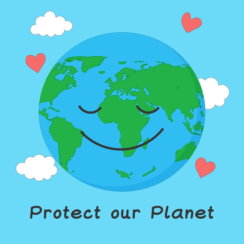 greeting card for earth day, world environment day vector