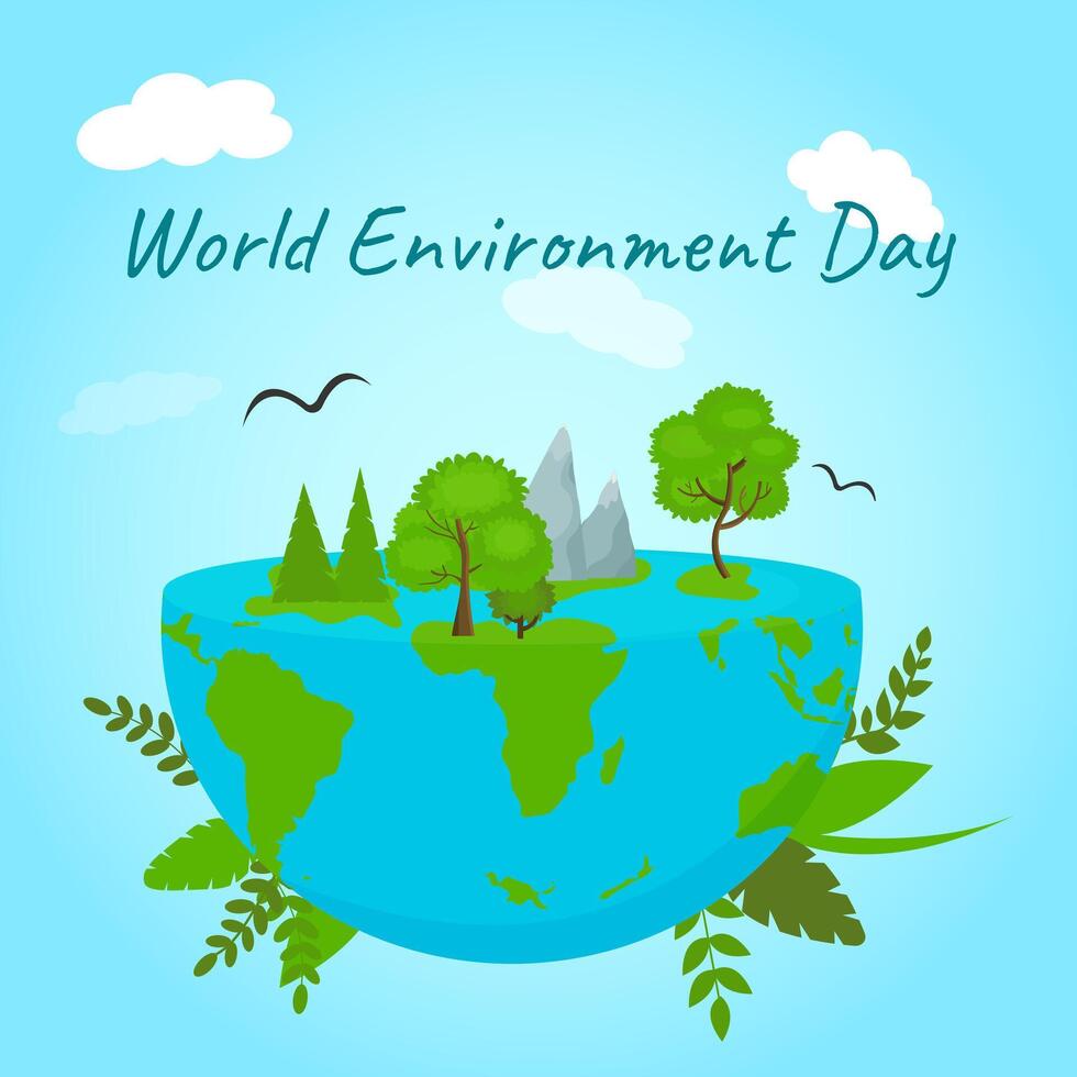 greeting card for earth day, world environment day vector