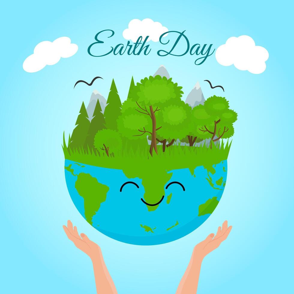 greeting card for earth day, world environment day vector