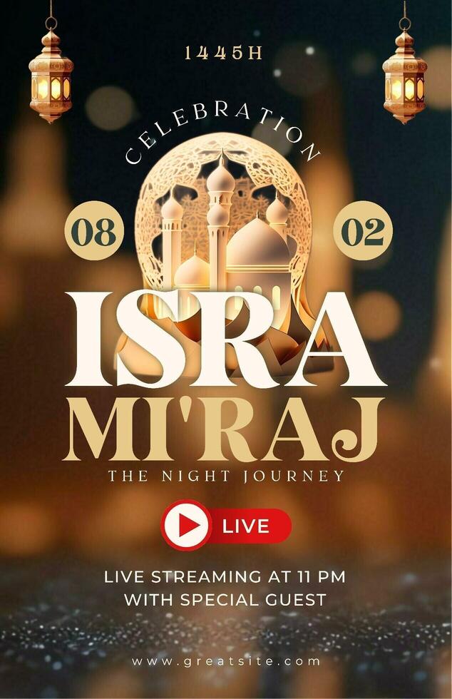 Modern Isra MIraj Event Poster template