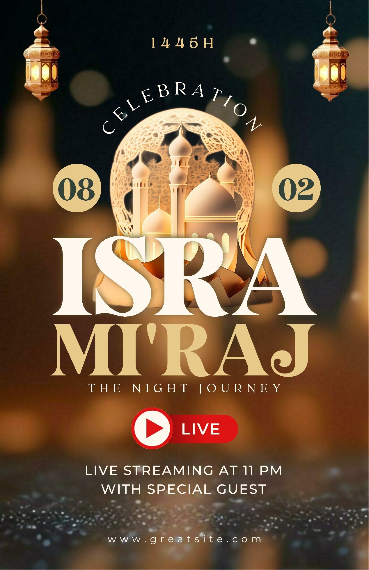 Modern Isra MIraj Event Poster 37487712 Template