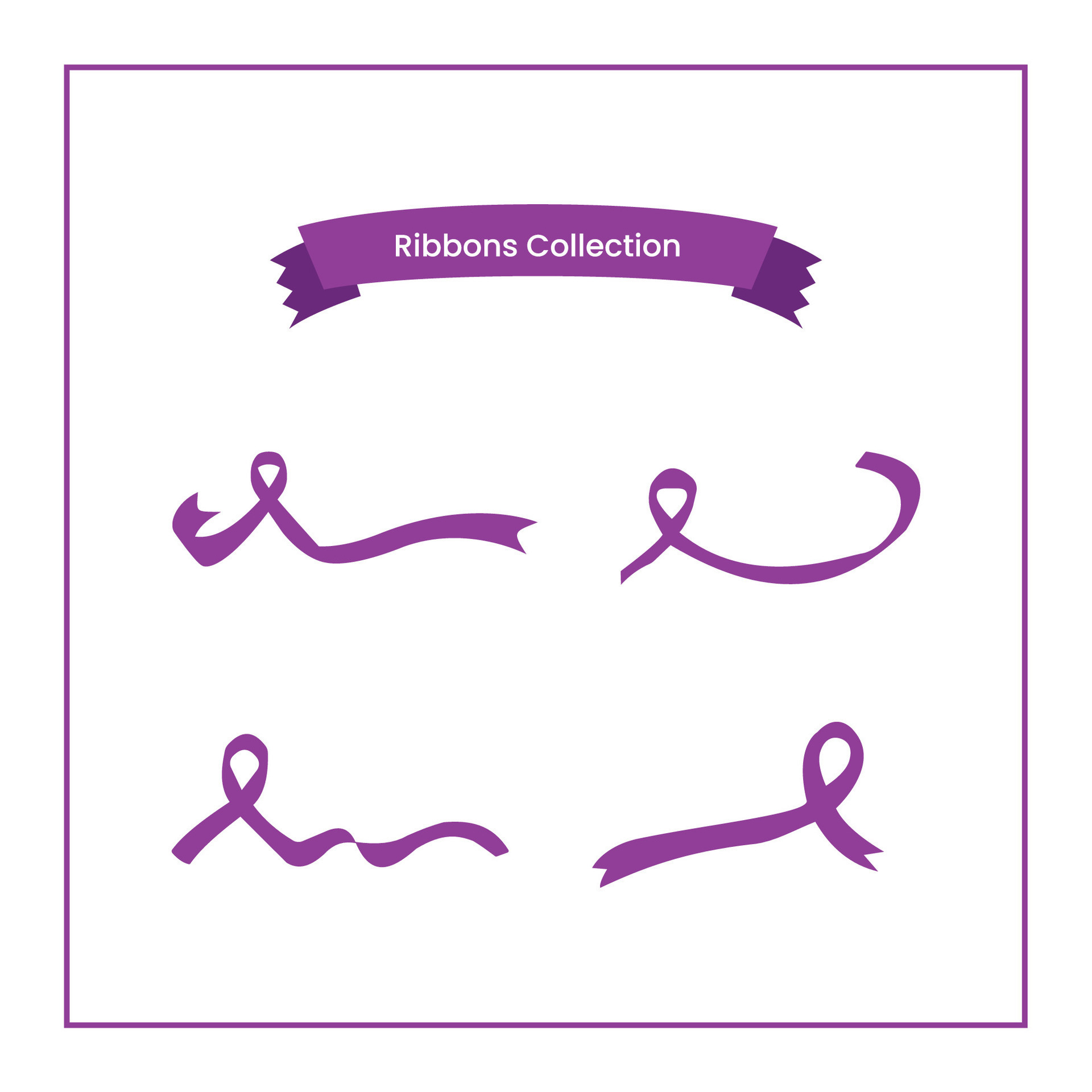 Set of Ribbons, Purple ribbon collection 37487839 Vector Art at Vecteezy