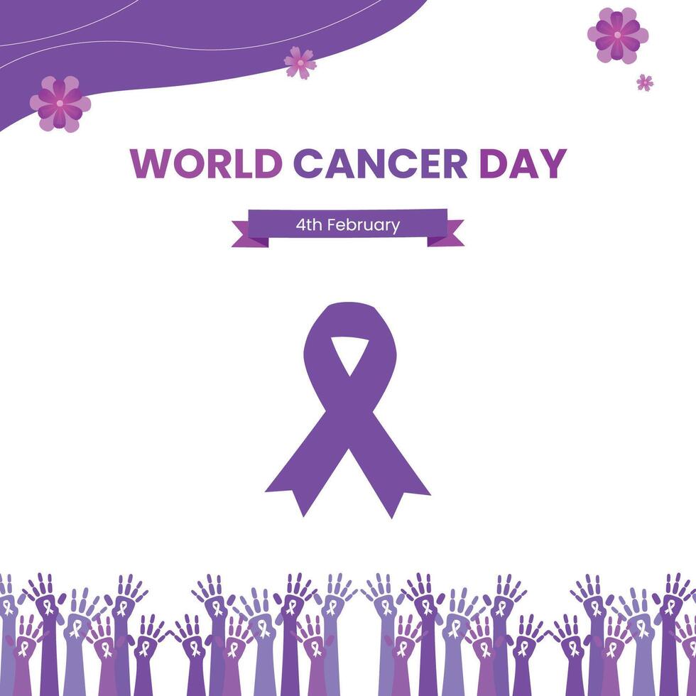 world cancer day 4th february, cancer awareness vector background, social media post