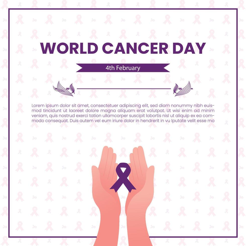 world cancer day 4th february vector background, social media template