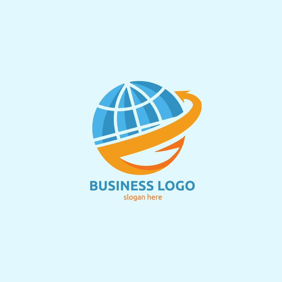 Simple Smile Globe Business logo vector