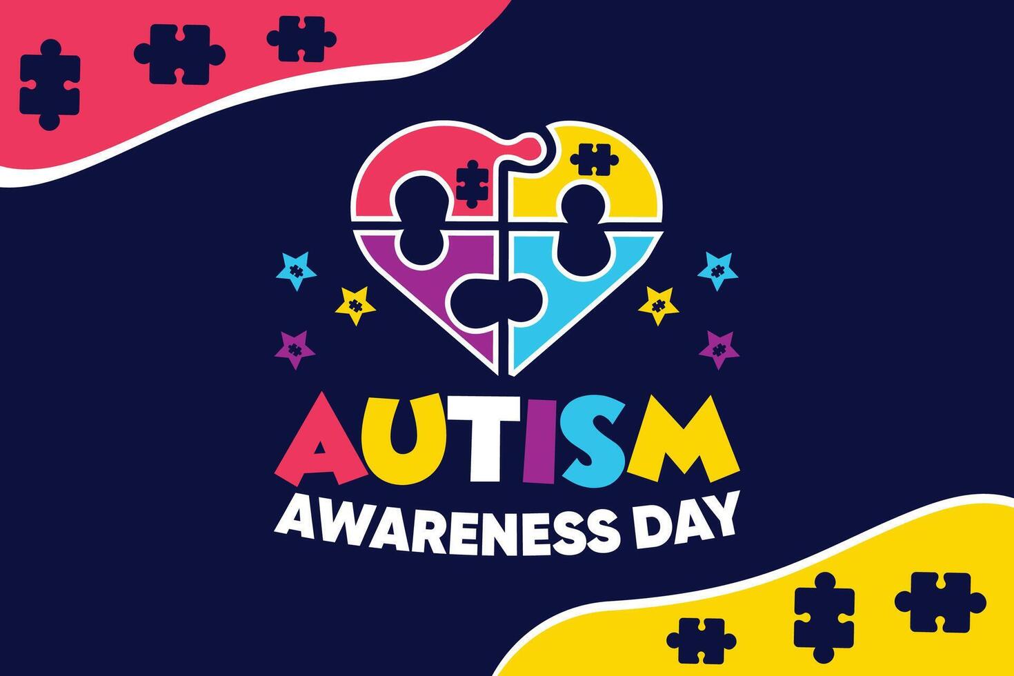 Autism Awareness Day social media poster background. Autism Awareness Month theme banner vector illustration.