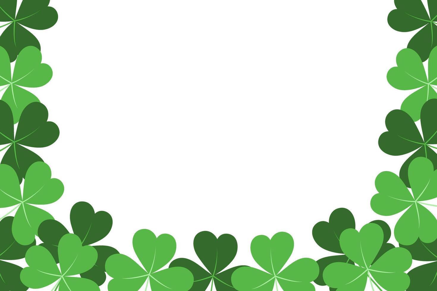 Abstract shamrocks frame border with copy space inside. Design concept for St. Patrick greetings vector