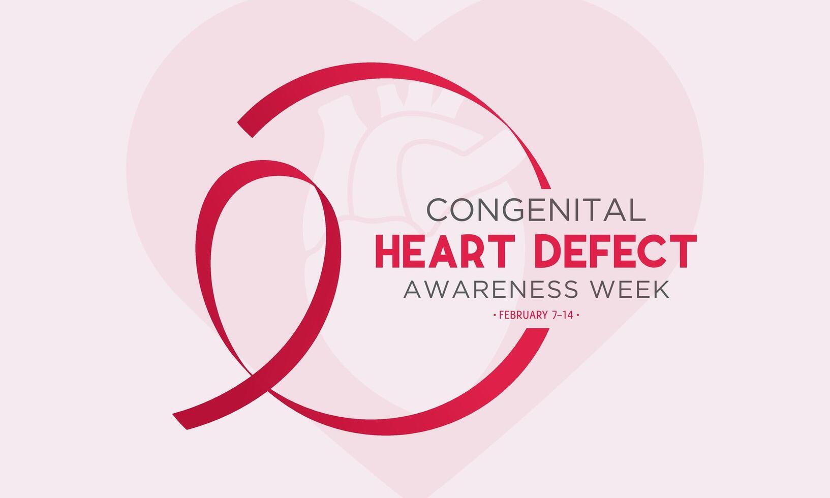 Congenital Heart Defect Awareness Week observed every year in during February 7 to 14. Health and Medical Awareness Vector template for banner, poster and background design. Vector illustration.