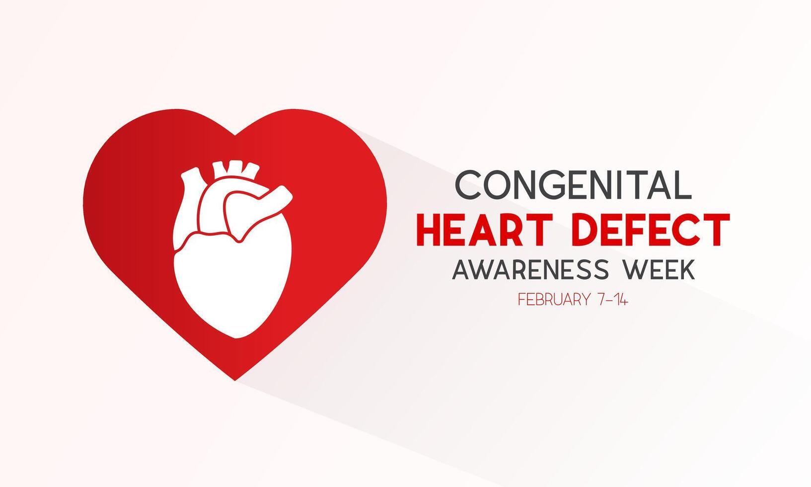 Congenital Heart Defect Awareness Week observed every year in during February 7 to 14. Health and Medical Awareness Vector template for banner, poster and background design. Vector illustration.