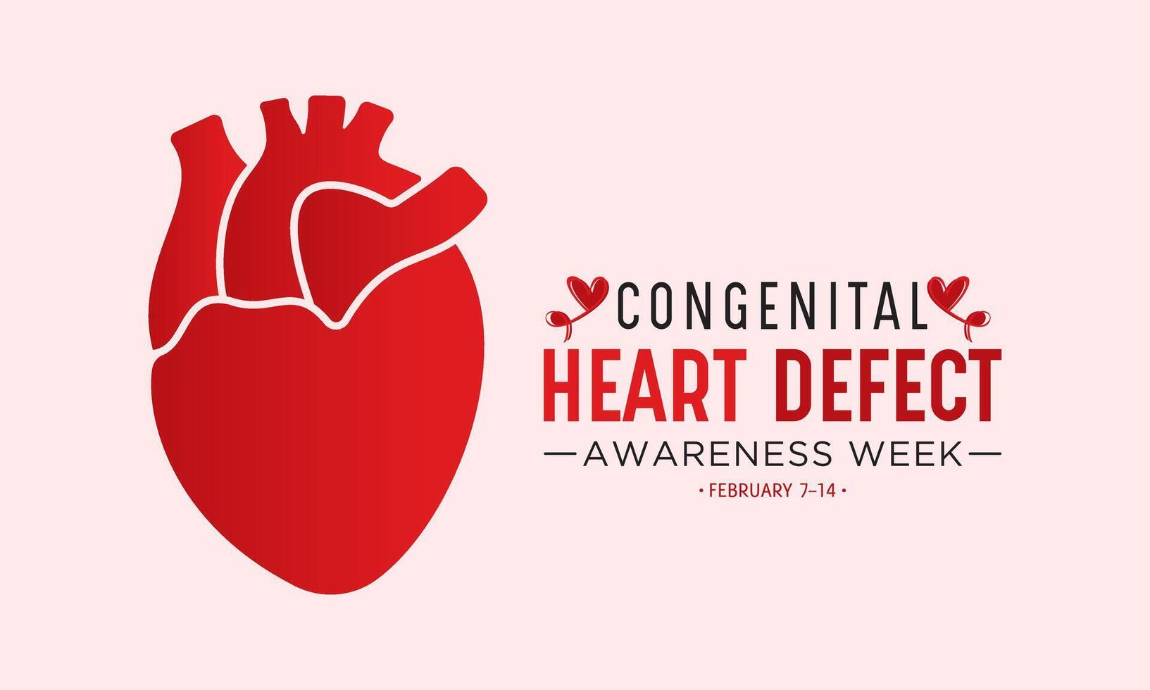 Congenital Heart Defect Awareness Week observed every year in during February 7 to 14. Health and Medical Awareness Vector template for banner, poster and background design. Vector illustration.