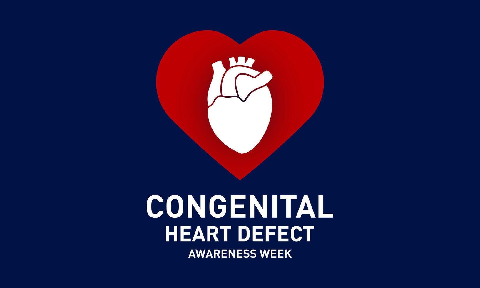 Congenital Heart Defect Awareness Week observed every year in during February 7 to 14. Health and Medical Awareness Vector template for banner, poster and background design. Vector illustration.