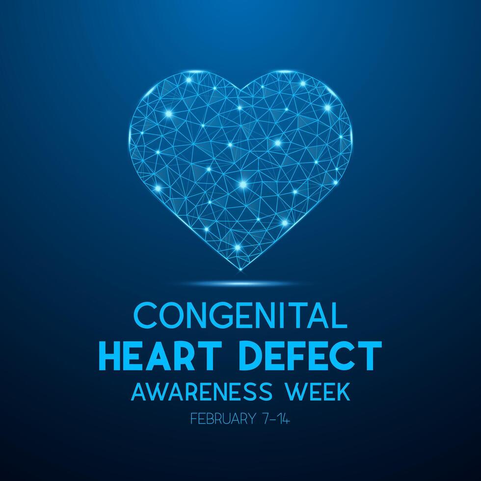 Congenital Heart Defect Awareness Week observed every year in during February 7 to 14. Health and Medical Awareness Vector template for banner, poster and background design. Vector illustration.