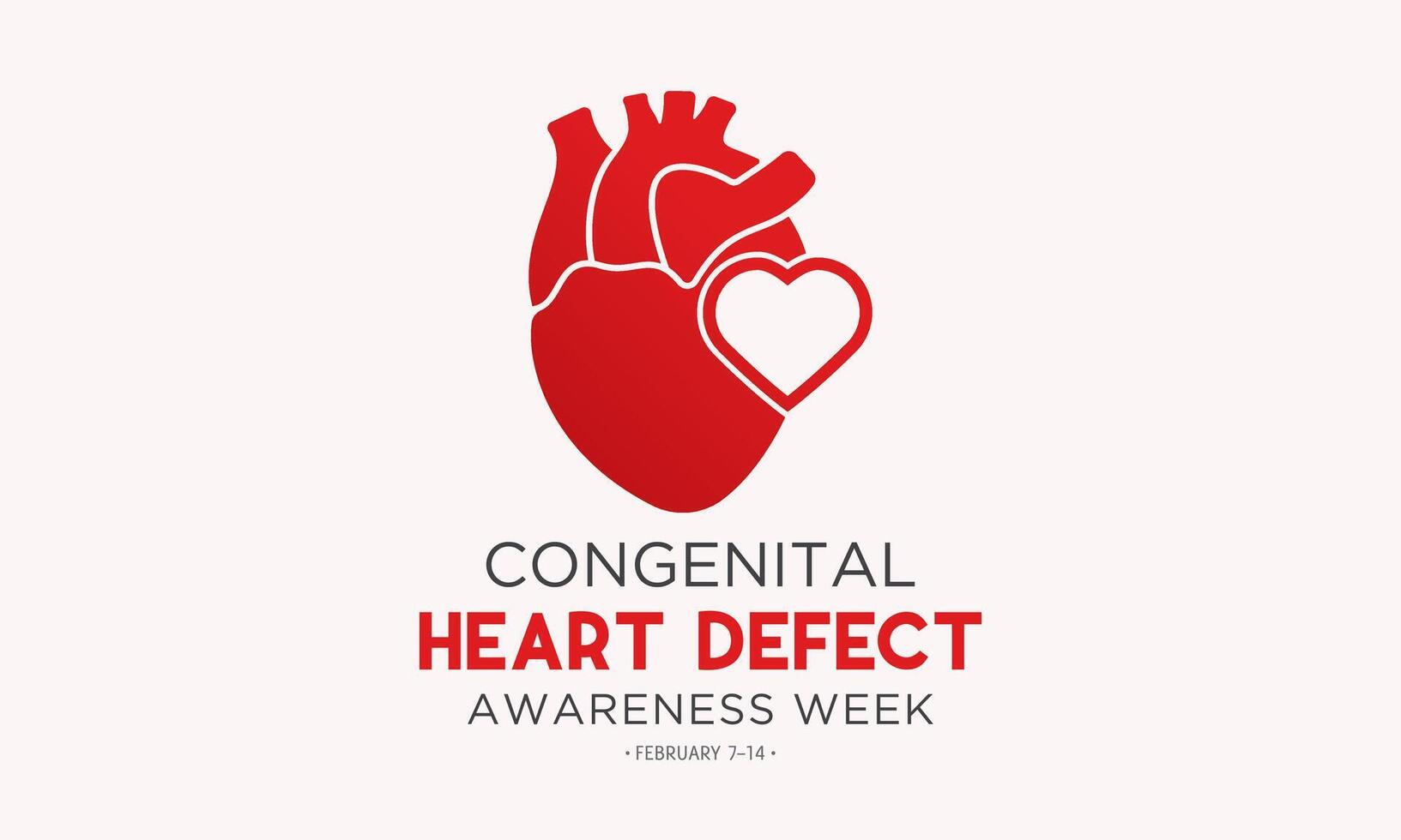 Congenital Heart Defect Awareness Week observed every year in during February 7 to 14. Health and Medical Awareness Vector template for banner, poster and background design. Vector illustration.