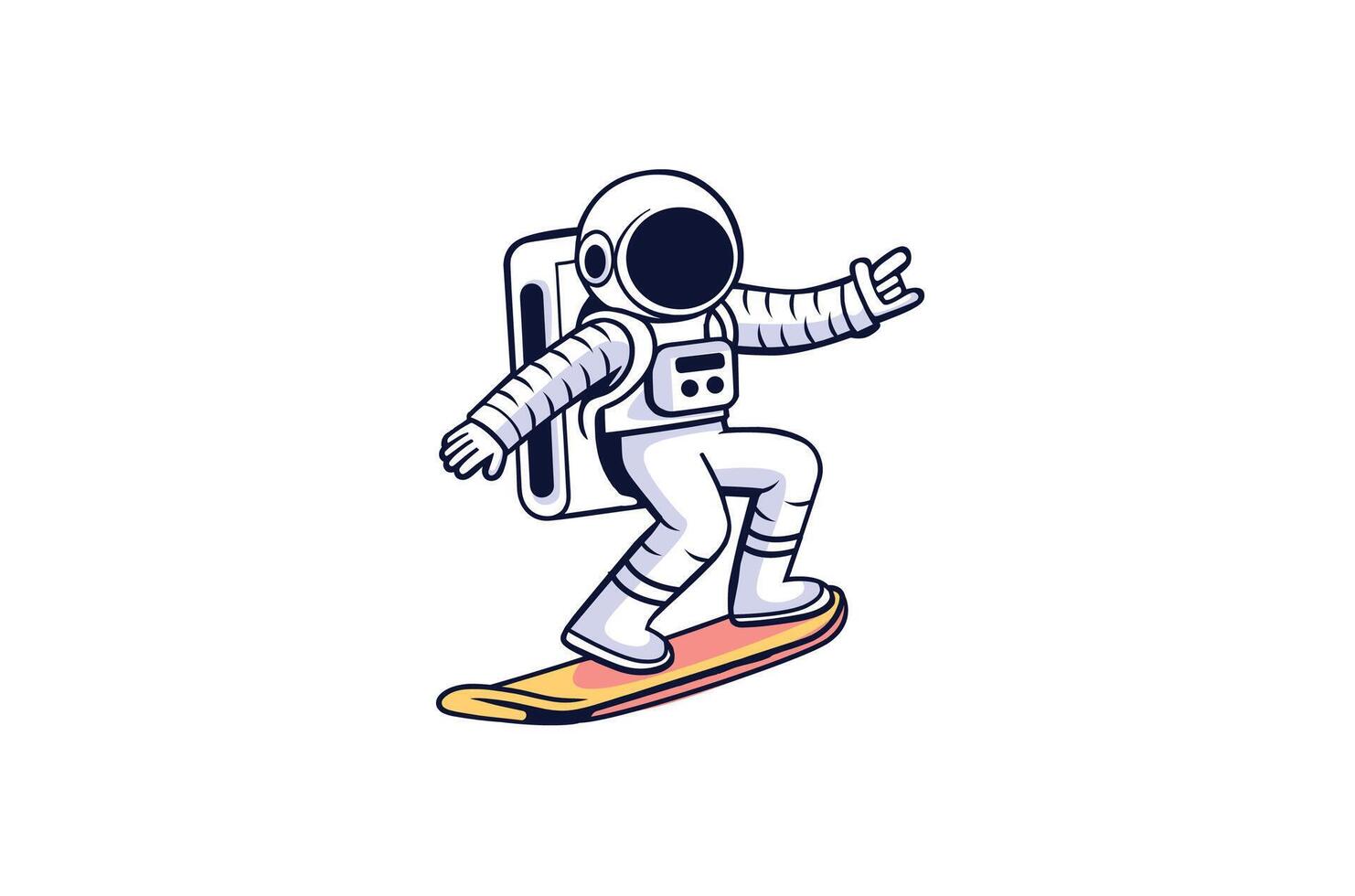 Cute Astronaut Riding skateboarding Cartoon Vector Icon Illustration. Science Food Icon Concept Isolated Premium Vector. Flat Cartoon Style