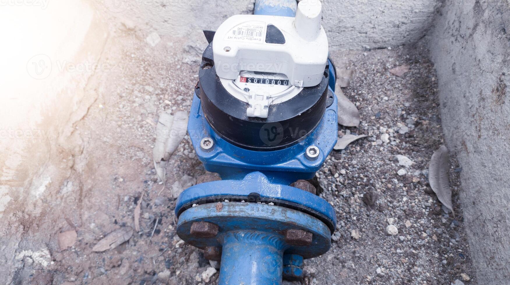 Water meters for record the amount of water comsumption on the water supply industry. photo