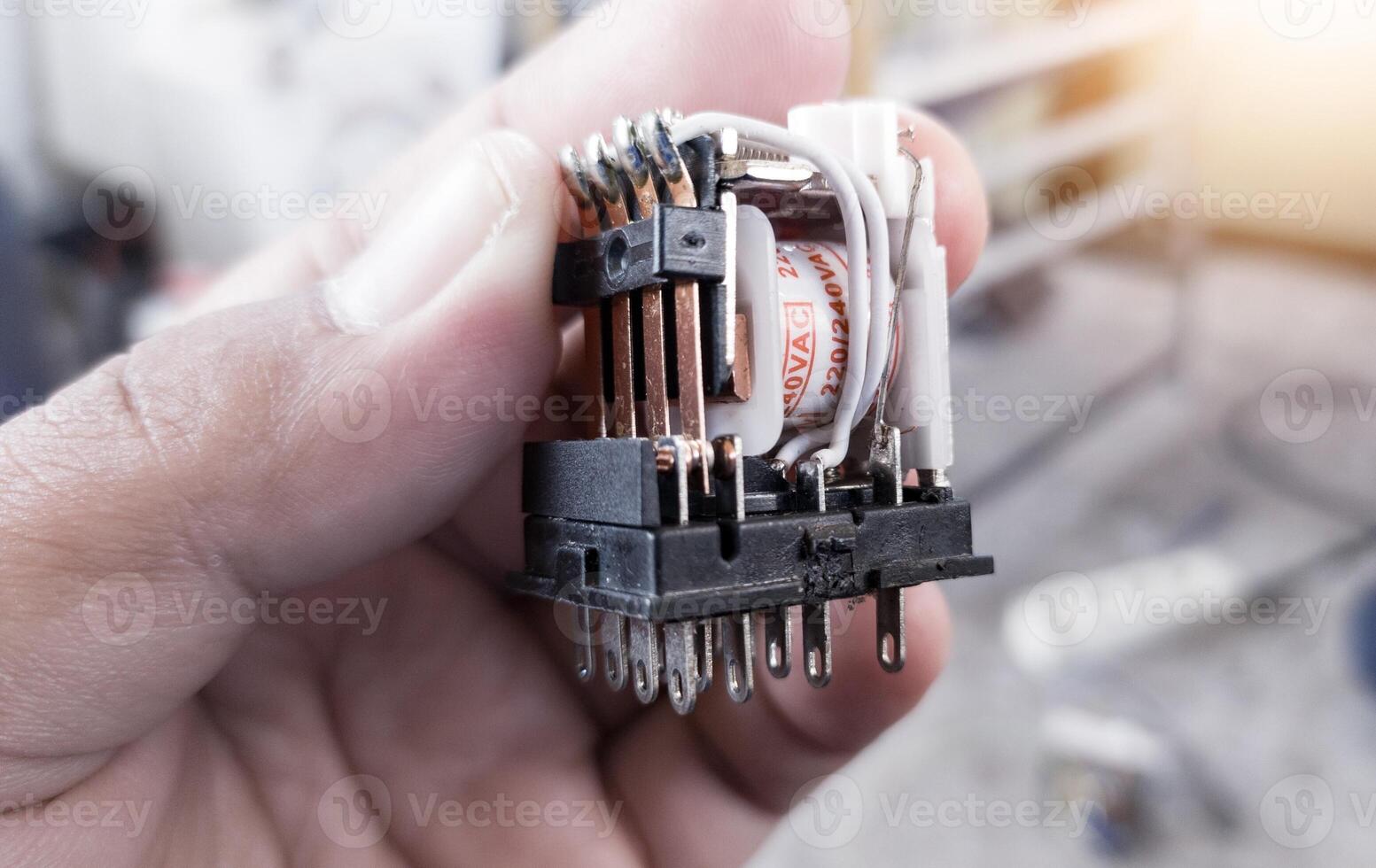 Detail of Contact magnetic Relay low voltage, electrical component of magnetic relay. photo