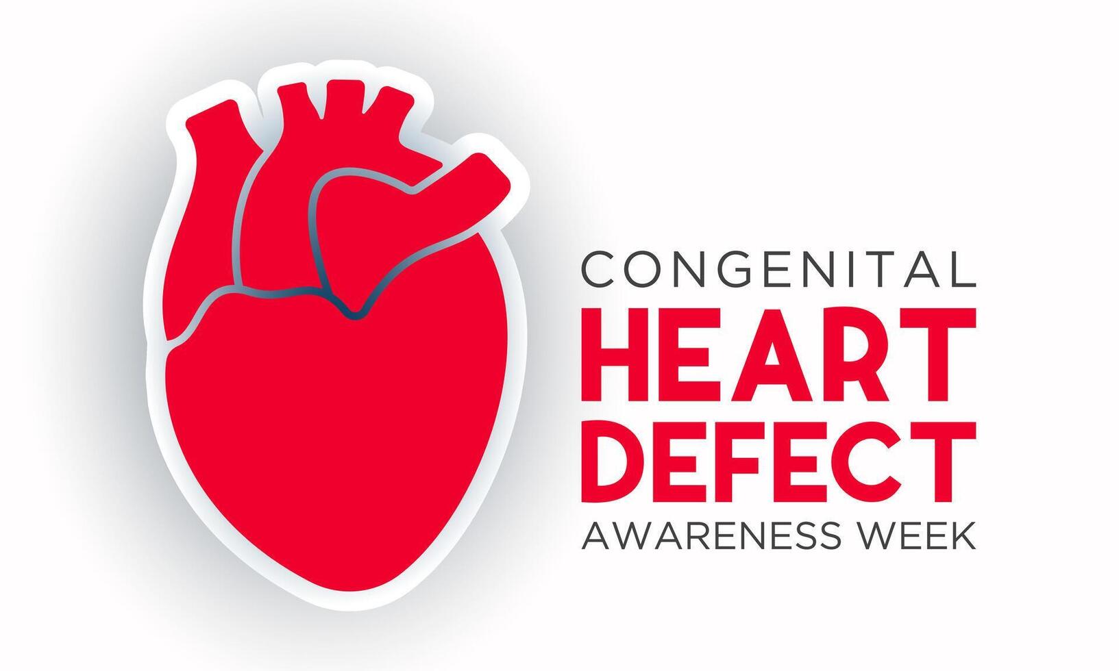 Congenital Heart Defect Awareness Week observed every year in during February 7 to 14. Health and Medical Awareness Vector template for banner, poster and background design. Vector illustration.