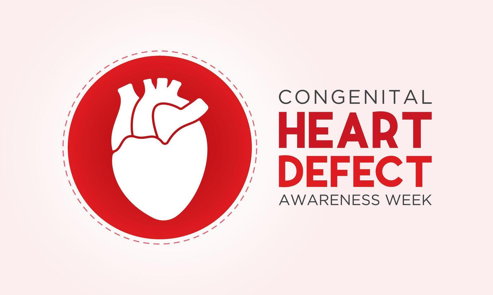 Congenital Heart Defect Awareness Week observed every year in during February 7 to 14. Health and Medical Awareness Vector template for banner, poster and background design. Vector illustration.