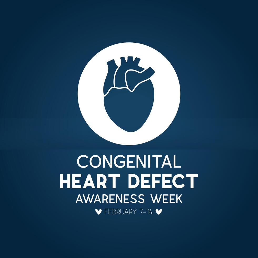 Congenital Heart Defect Awareness Week observed every year in during February 7 to 14. Health and Medical Awareness Vector template for banner, poster and background design. Vector illustration.