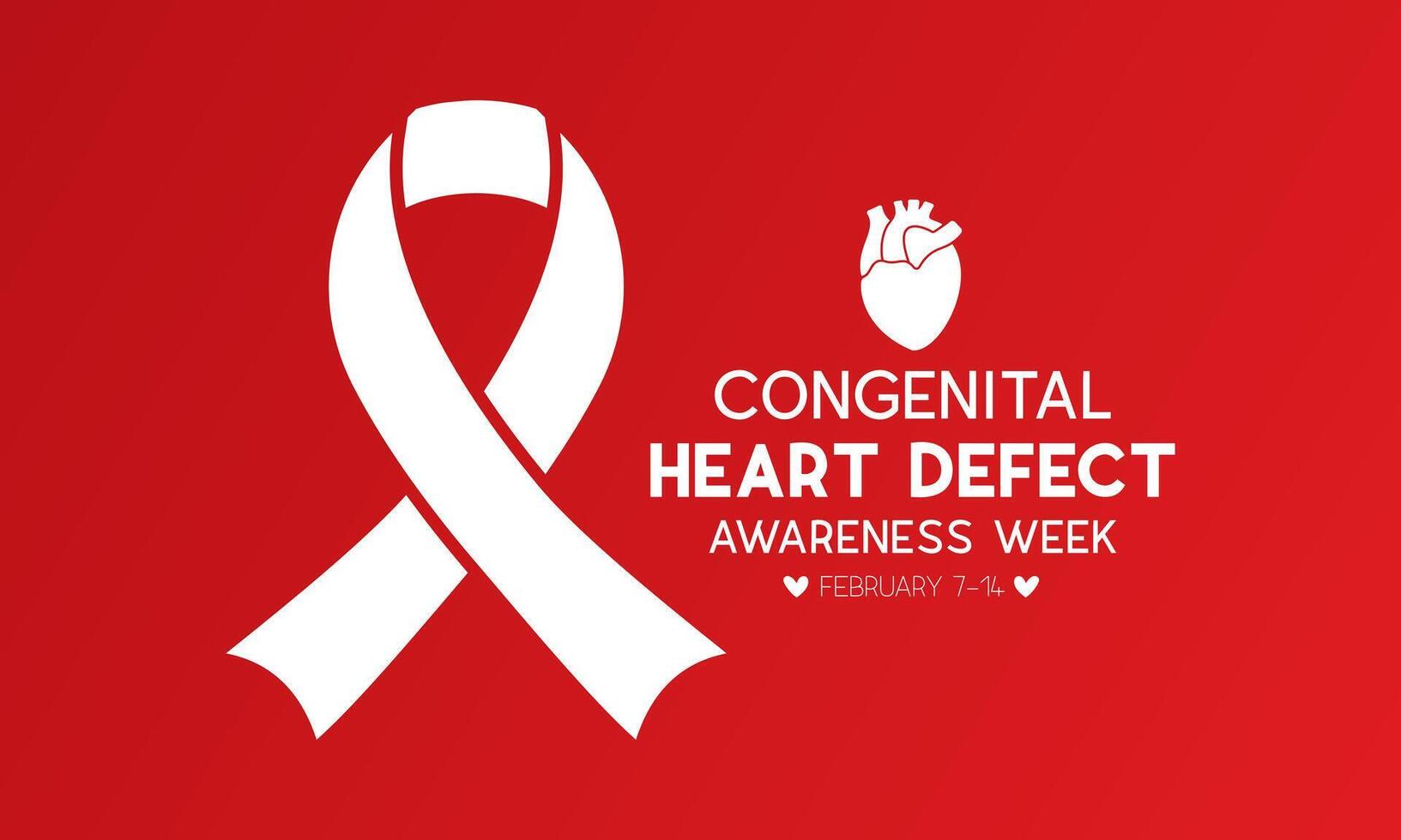 Congenital Heart Defect Awareness Week observed every year in during February 7 to 14. Health and Medical Awareness Vector template for banner, poster and background design. Vector illustration.