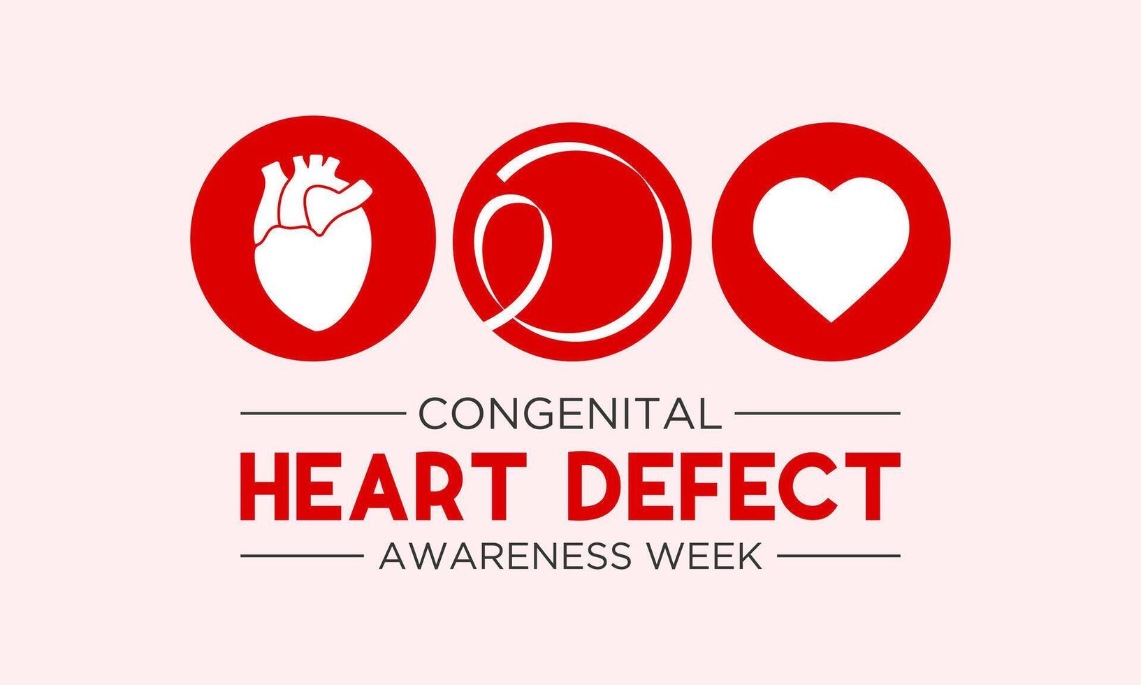 Congenital Heart Defect Awareness Week observed every year in during February 7 to 14. Health and Medical Awareness Vector template for banner, poster and background design. Vector illustration.