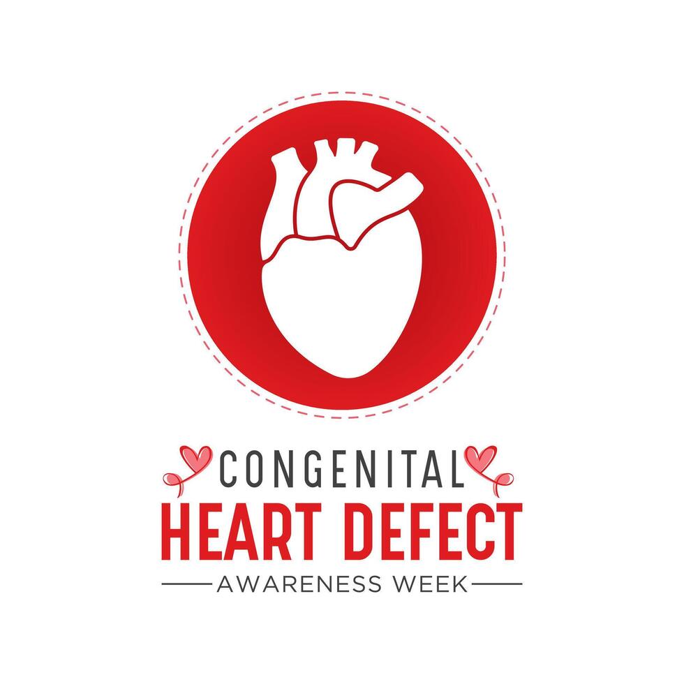 Congenital Heart Defect Awareness Week observed every year in during February 7 to 14. Health and Medical Awareness Vector template for banner, poster and background design. Vector illustration.