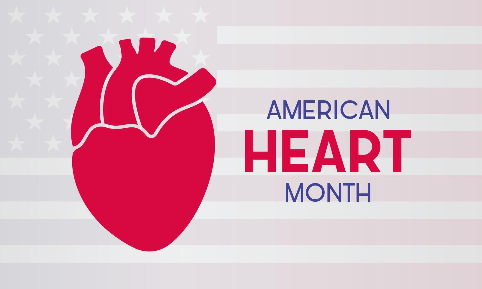 American heart month is observed every year in February. February is american heart month. Vector template for banner, card, poster with background. Vector illustration.