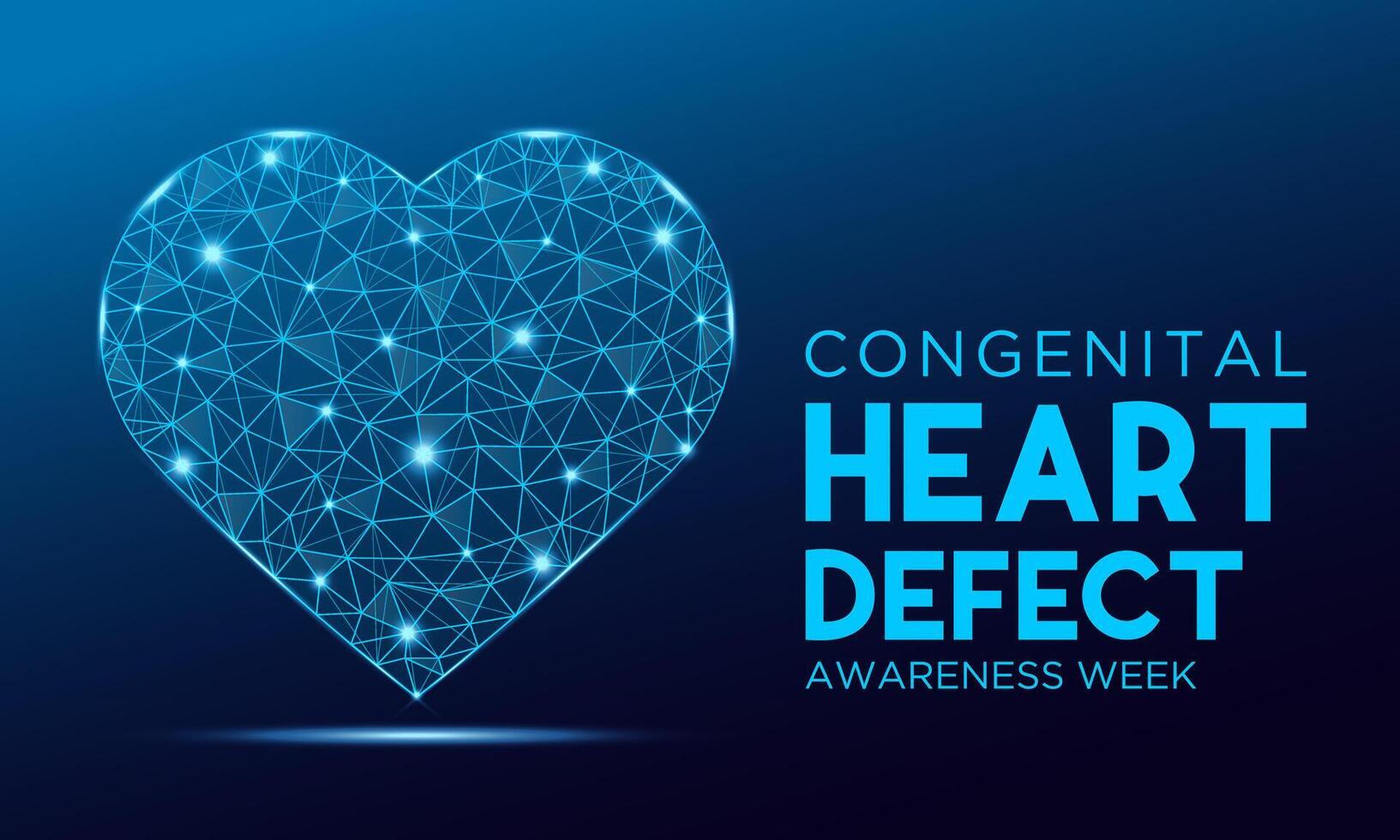 Congenital Heart Defect Awareness Week observed every year in during February 7 to 14. Health and Medical Awareness Vector template for banner, poster and background design. Vector illustration.