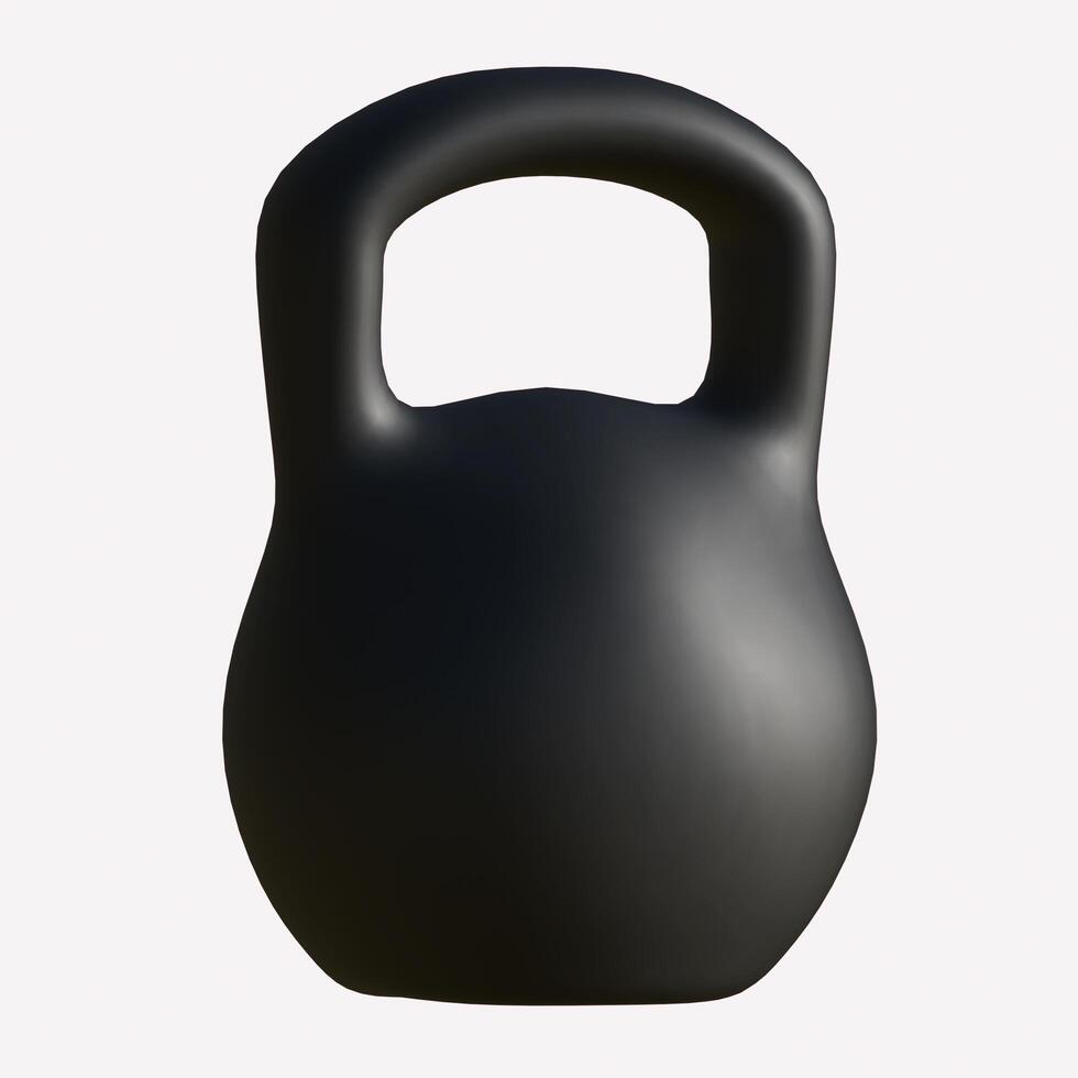 Black kettlebell on white background photo