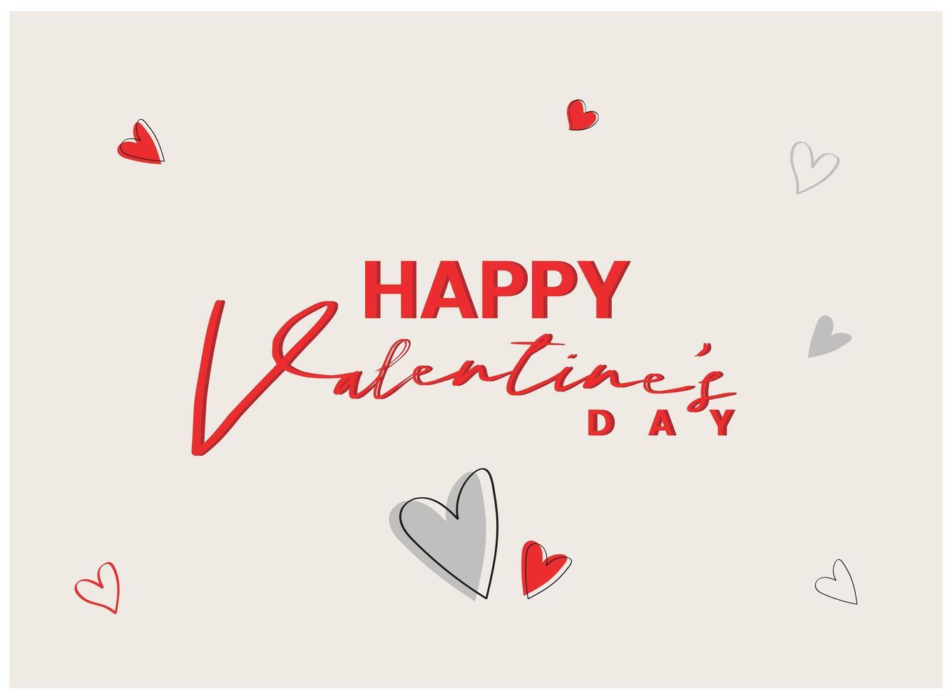 contento San Valentín día tipografía con escrito caligrafía texto, aislado vector diseño