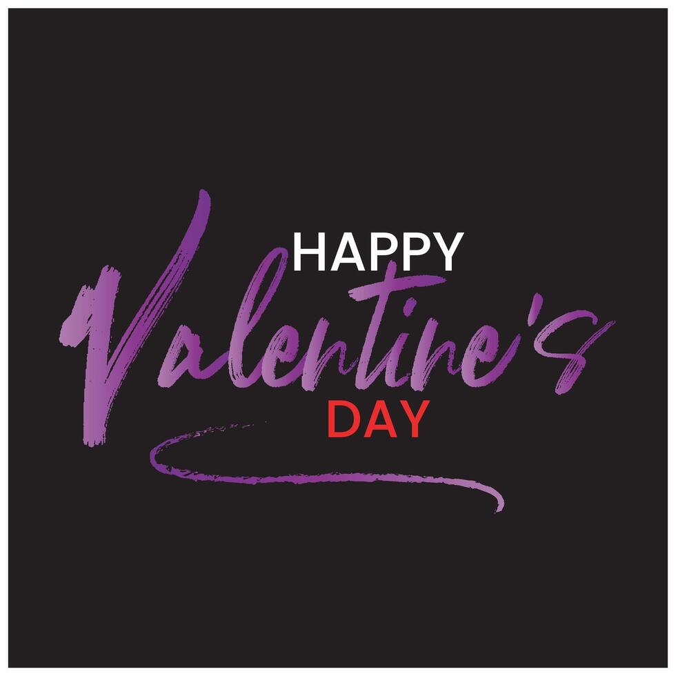 Happy Valentine's Day typography with handwritten calligraphy text, isolated vector design