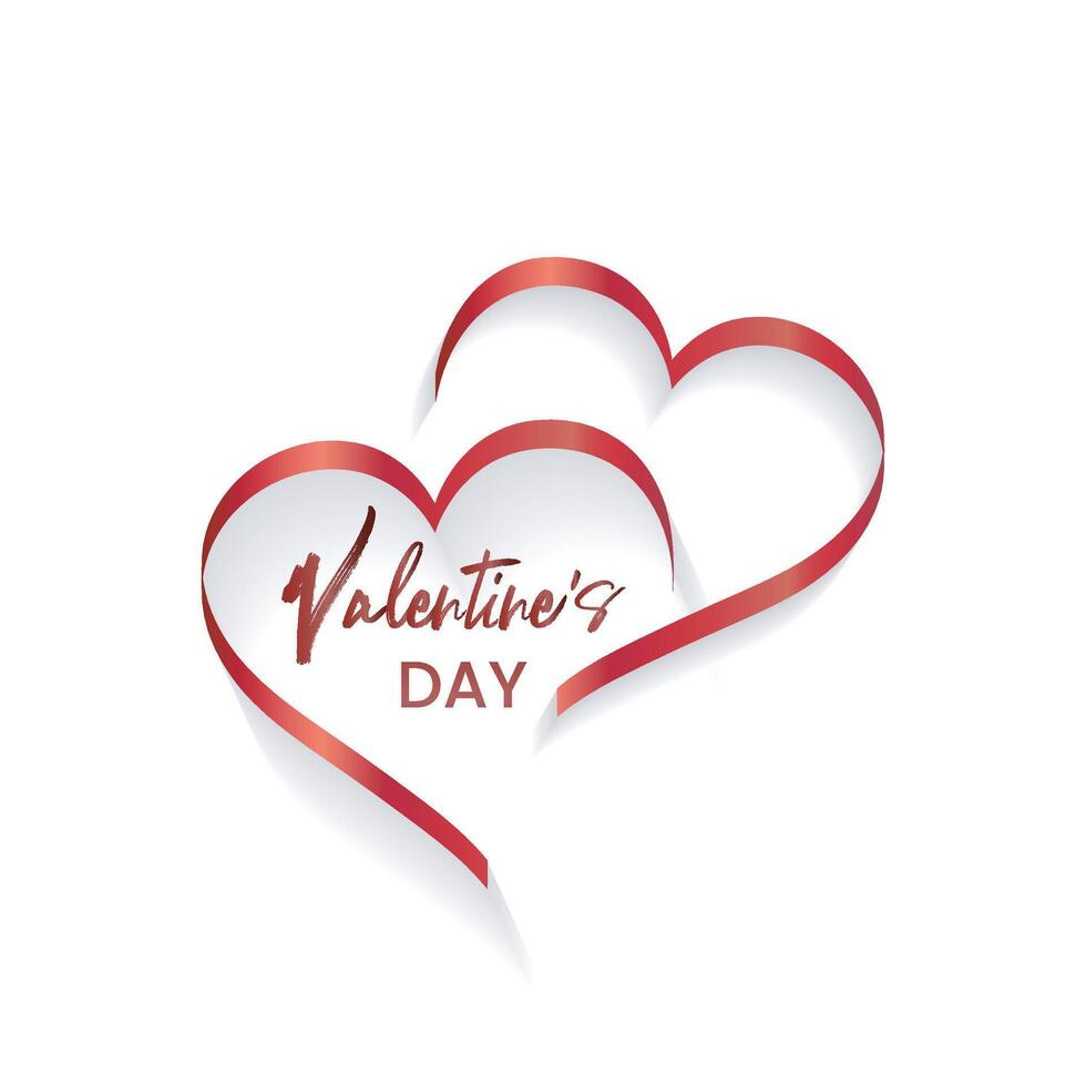 Happy Valentine's Day typography with handwritten calligraphy text, isolated vector design