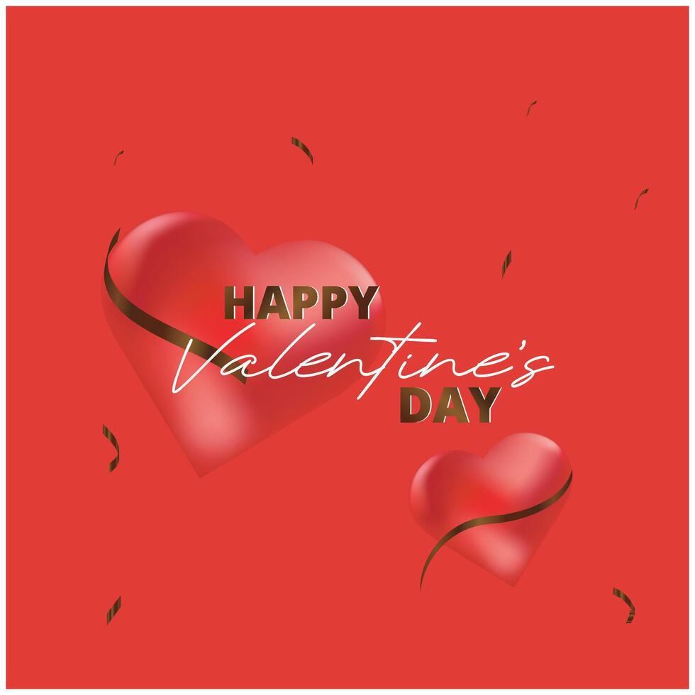 Happy Valentine's Day typography with handwritten calligraphy text, isolated vector design