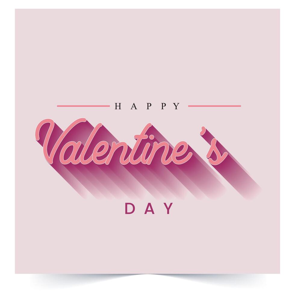 Happy Valentine's day red heart Vector card Design