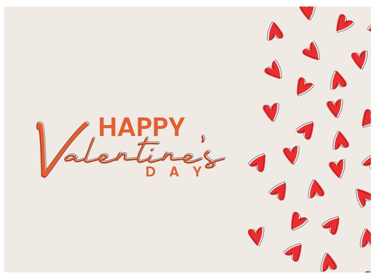 Happy Valentine's Day typography with handwritten calligraphy text, isolated vector design