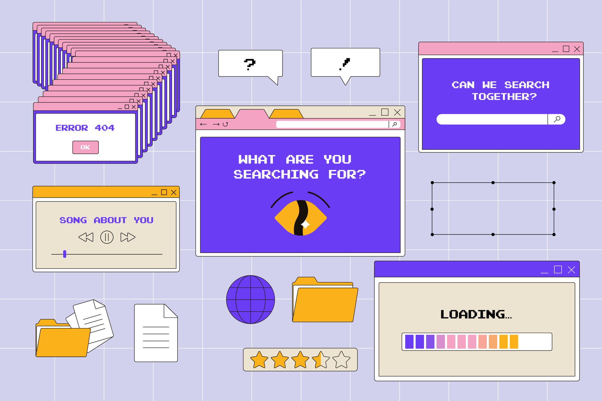 y2k interface, retro groovy psychedelic, windows browser, computer ...